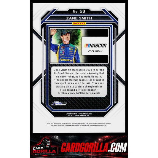 2023 Panini Prizm #53 Zane Smith White Sparkle Prizm