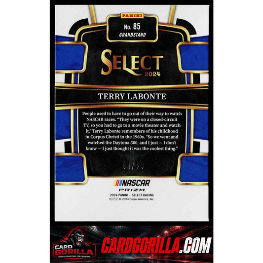 2024 Panini Select #85 Terry Labonte Black and Blue Prizms #/49