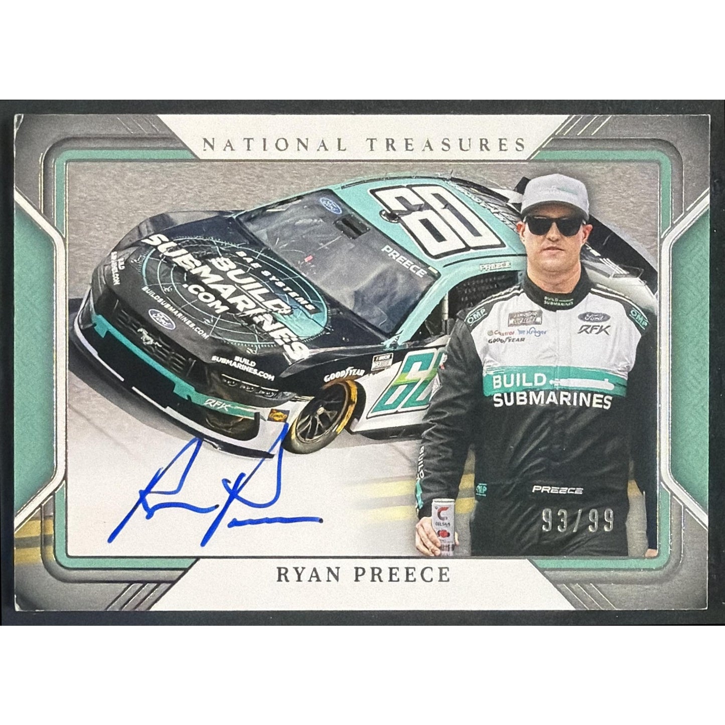 2025 Panini National Treasures Ryan Preece #19 Track Pass Signatures 93/99 Auto