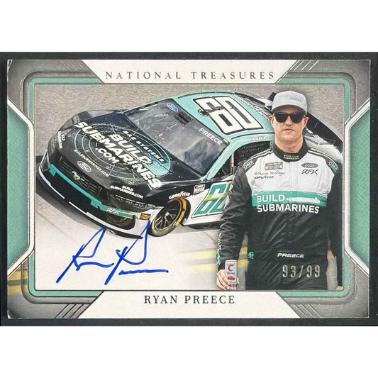 2025 Panini National Treasures Ryan Preece #19 Track Pass Signatures 93/99 Auto