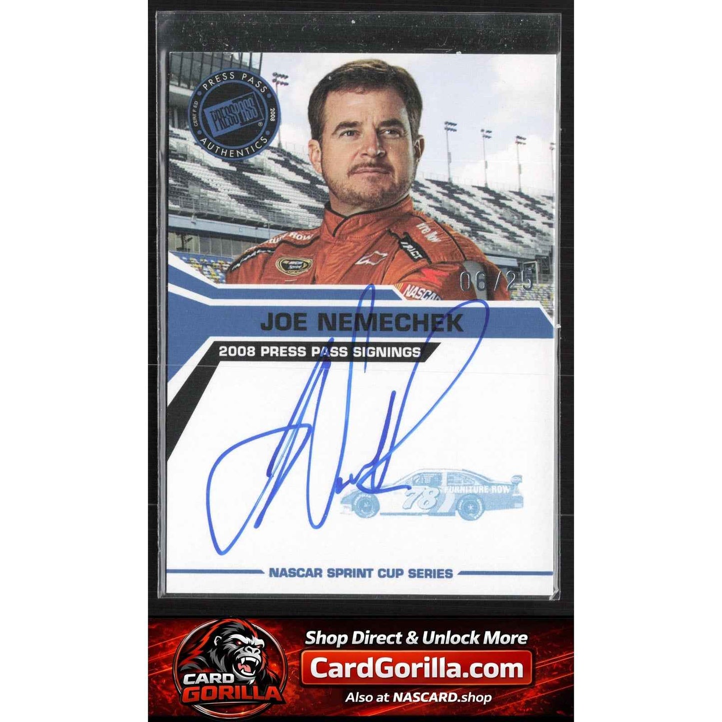 2008 Press Pass #NNO Joe Nemechek Signings Blue #/25