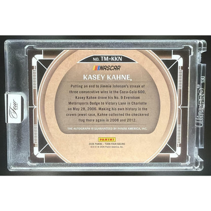 2026 Panini Turn Four Racing Kasey Kahne #TM-KKN Timeless Moments 18/99 Auto