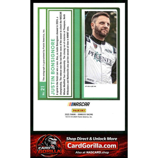 2025 Donruss #21 Justin Bonsignore Optic Signatures