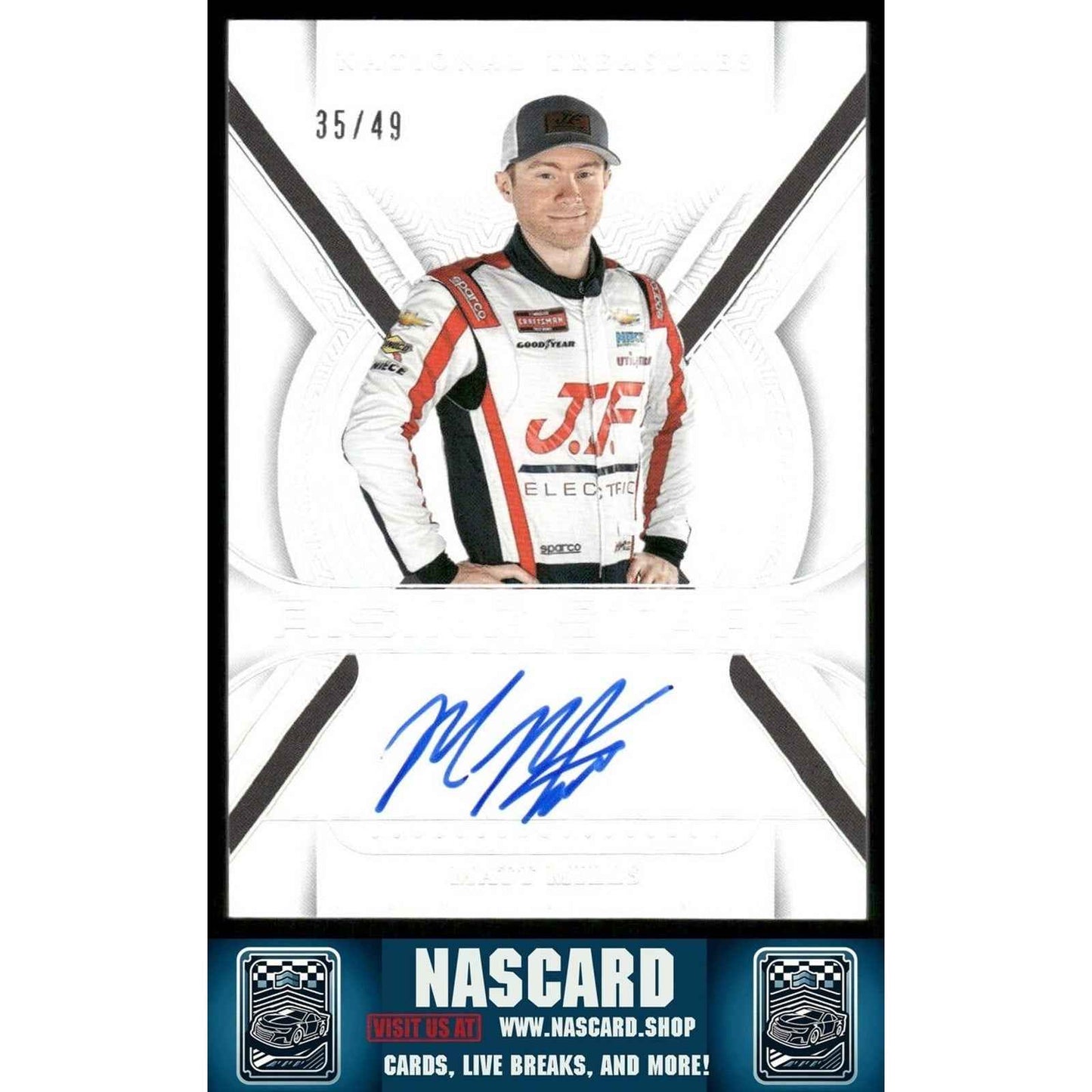 2024 National Treasures Rising Stars Holo Silver Matt Mills /49