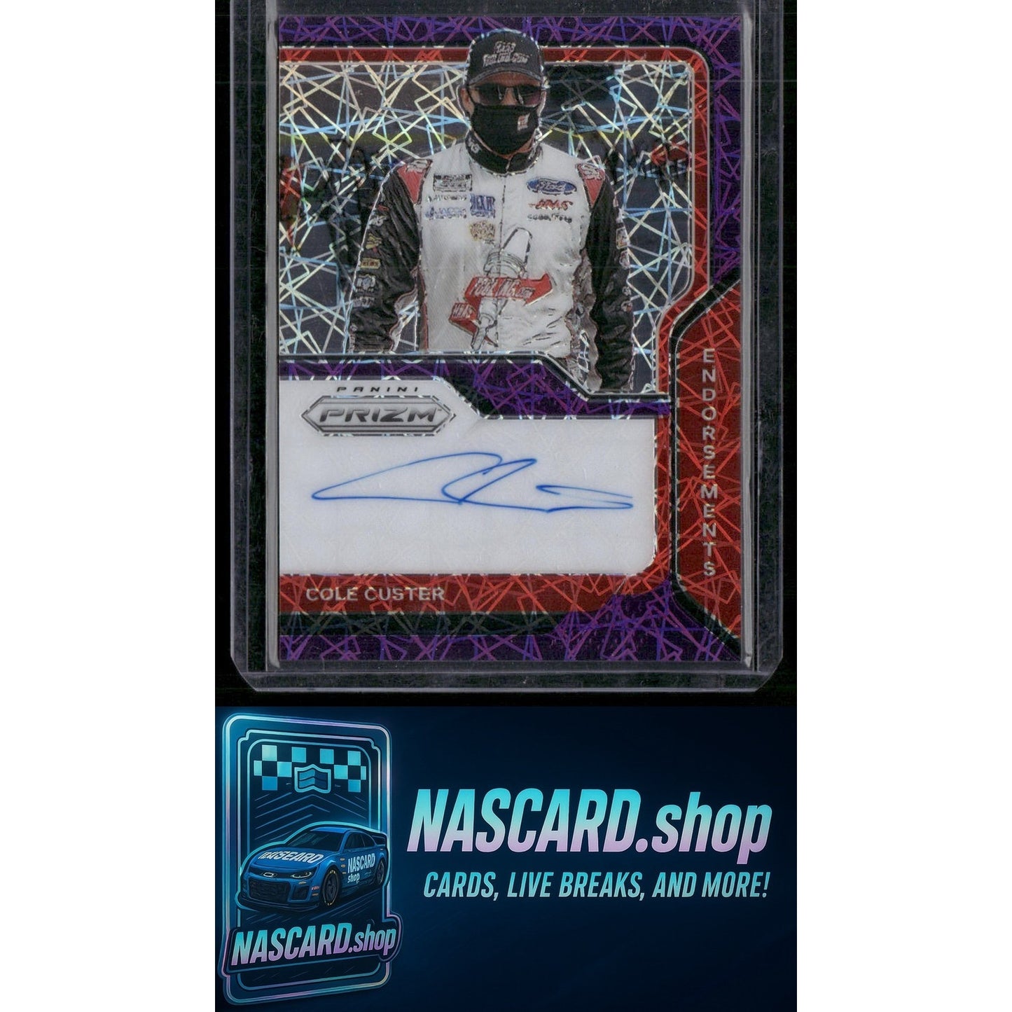 2021 Panini Prizm #E-CC Cole Custer Endorsements Purple Velocity