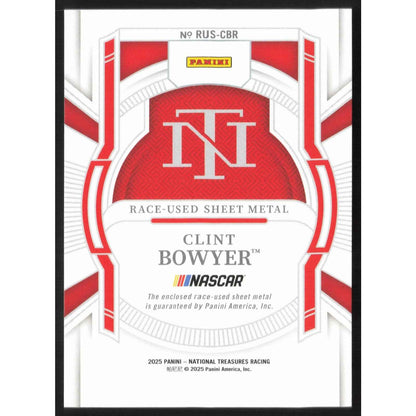 2025 Panini National Treasures Clint Bowyer Race Used Sheet Metal Blue #/75