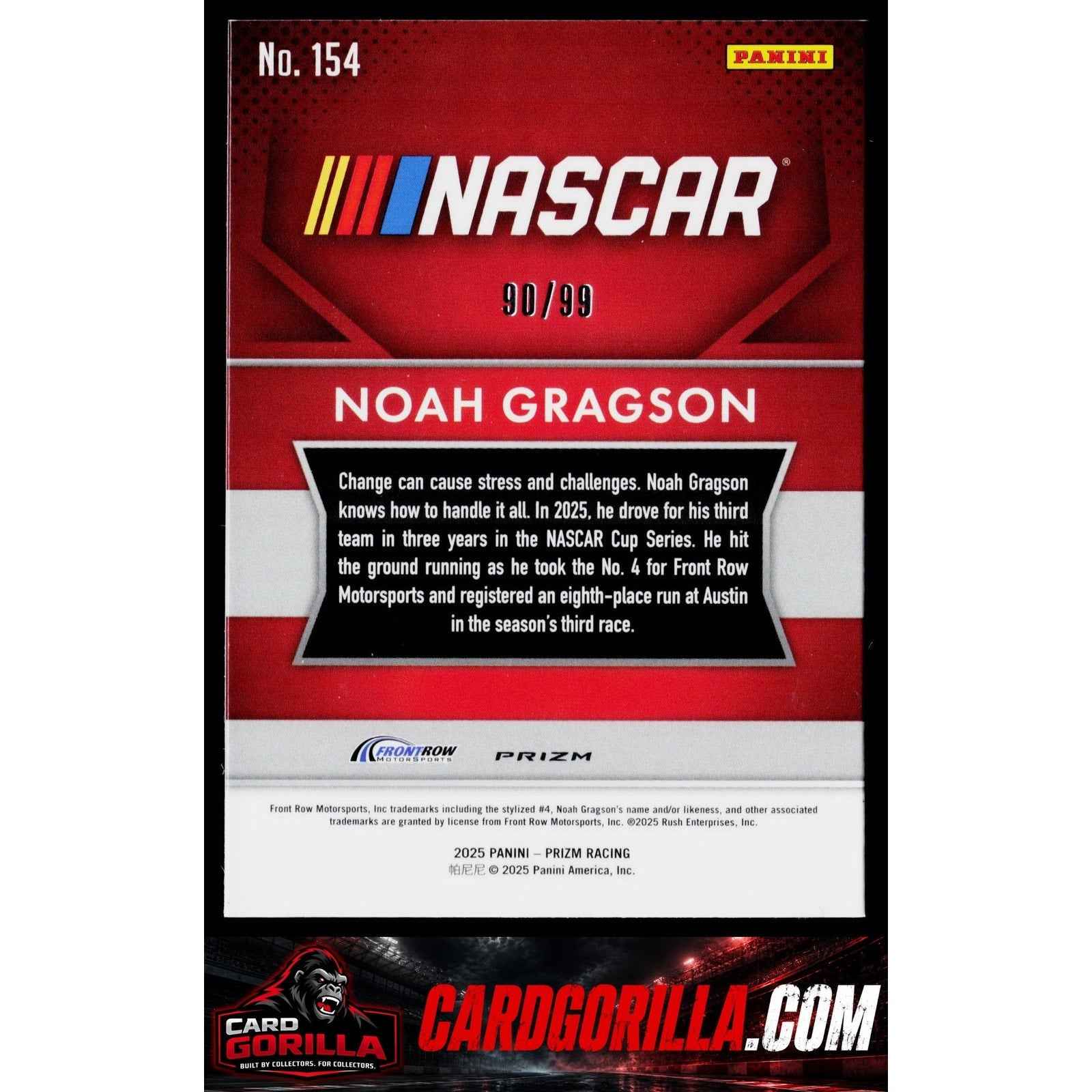 2025 Panini Prizm #154 Noah Gragson Purple #/99