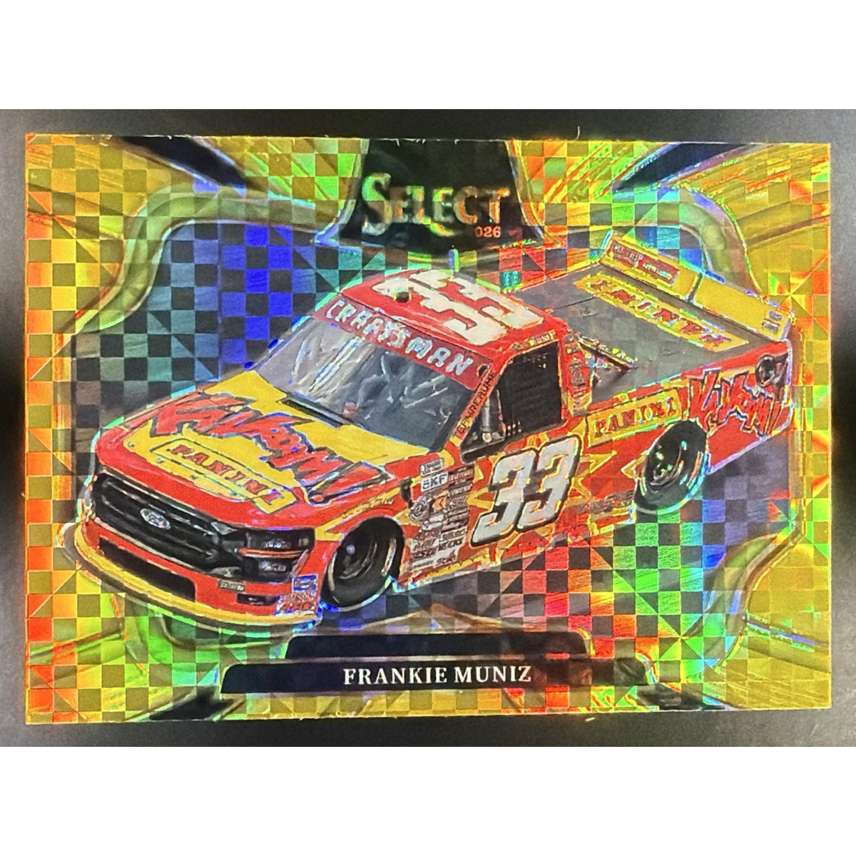 2026 Panini Select NASCAR Frankie Muniz #136 Set - Pit Road Gold Power Plaid /13