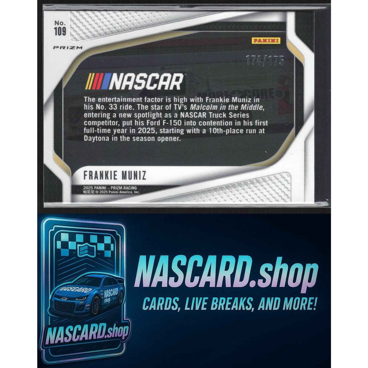 2025 Panini Prizm Rides #109 Frankie Muniz Red Power #/175 RC