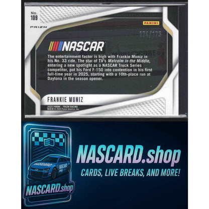 2025 Panini Prizm Rides #109 Frankie Muniz Red Power #/175 RC