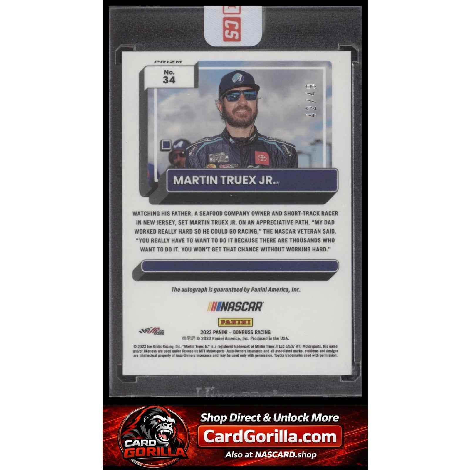 2023 Donruss #34 Martin Truex Jr. Optic Signatures Holo #/49