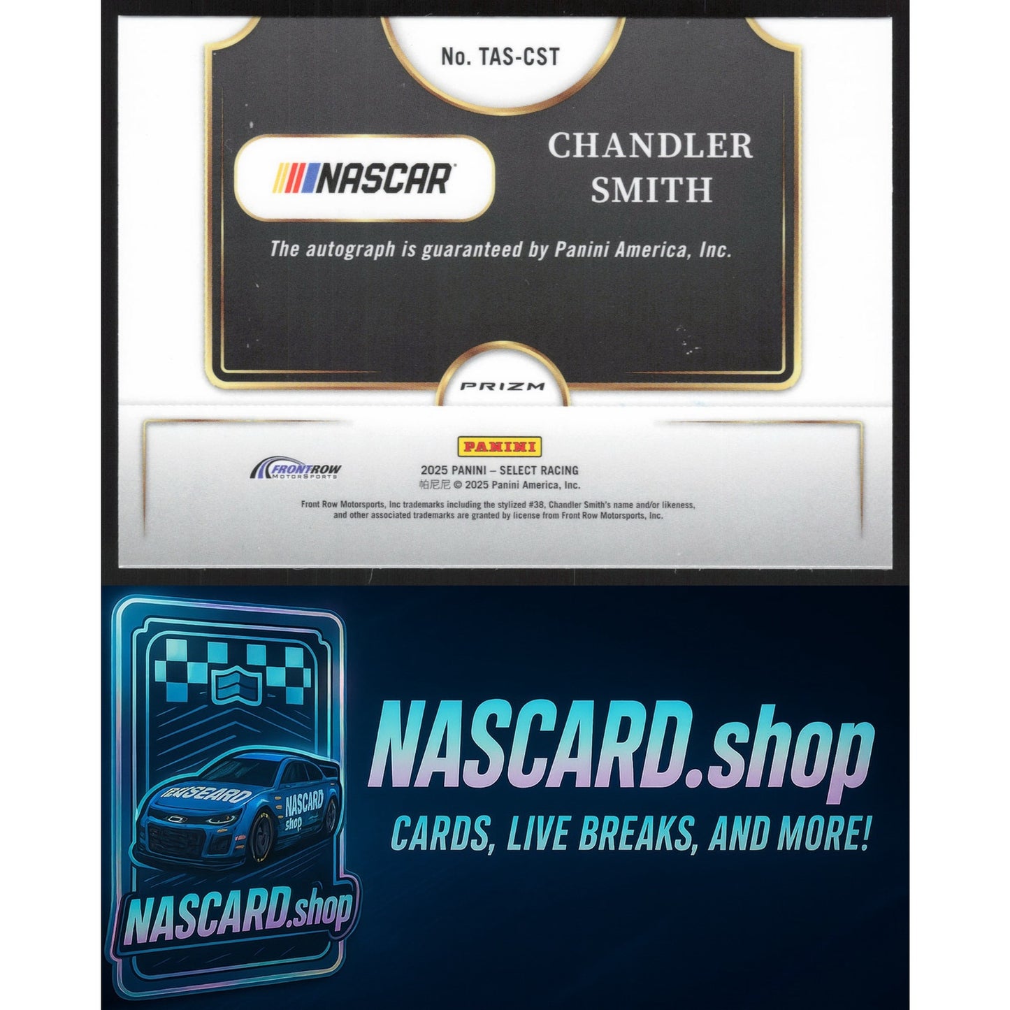 2025 Panini Select #TAS-CST Chandler Smith Trackside Action Signatures