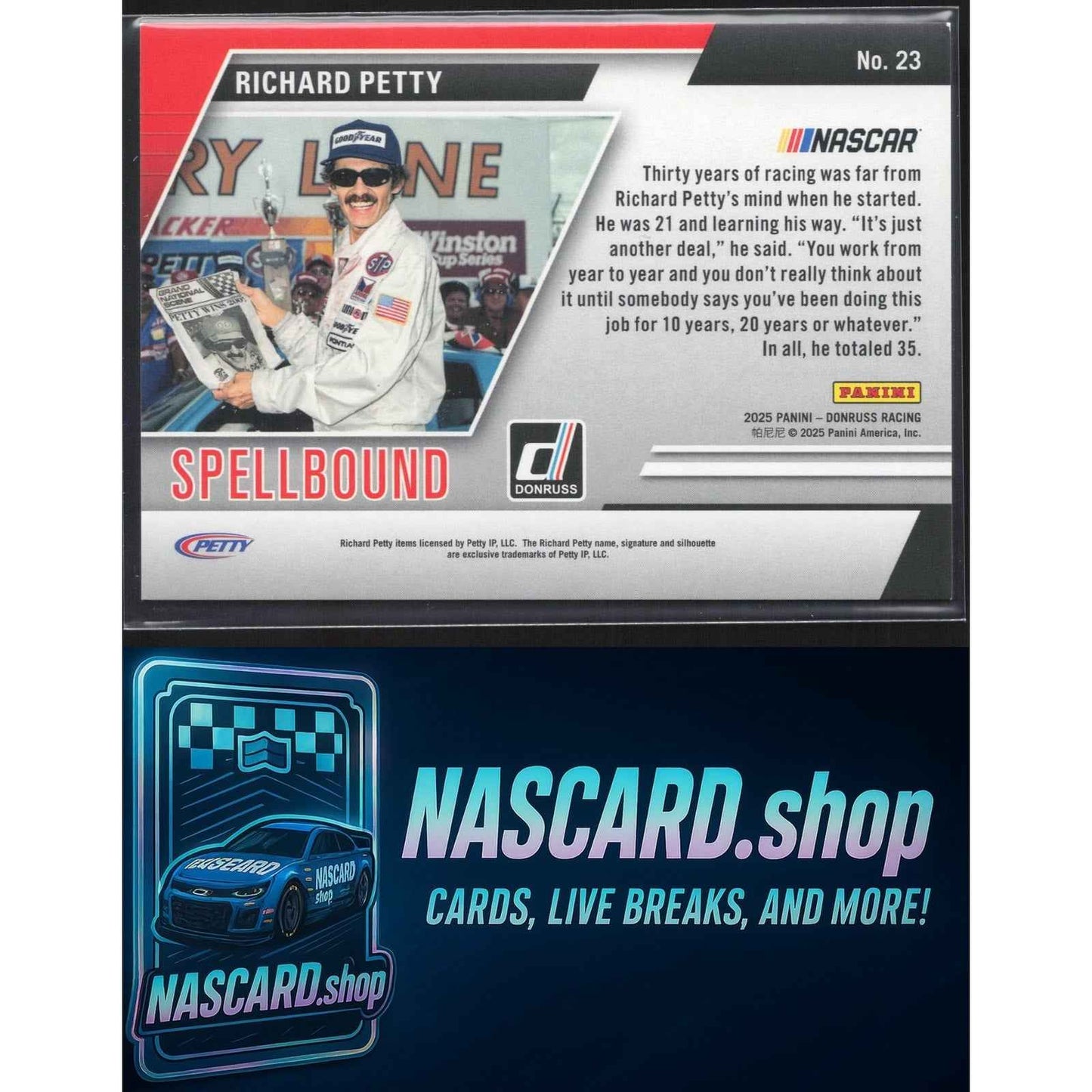 2025 Donruss #23 Richard Petty Spellbound Red Xplosion #/99