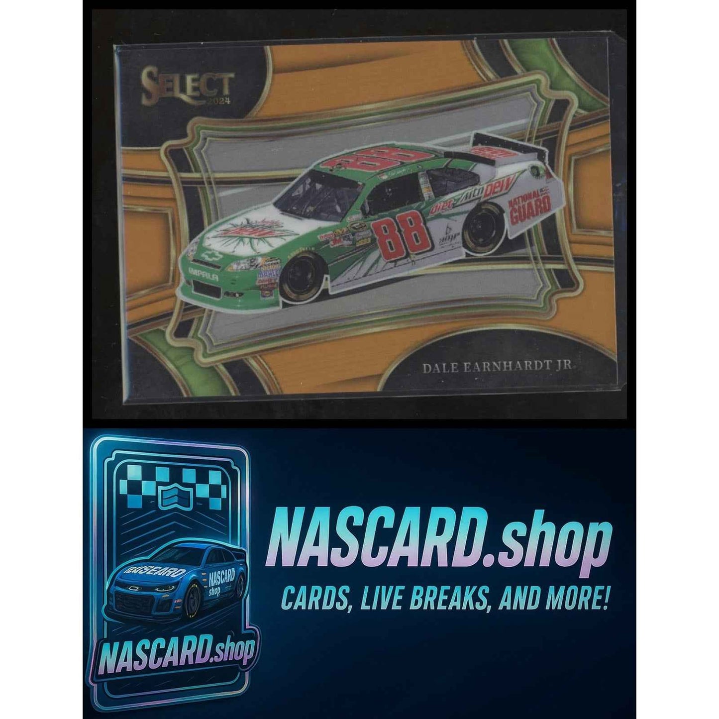 2024 Panini Select #173 Dale Earnhardt Jr Orange Prizms #/49