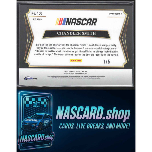 2025 Panini Select #106 Chandler Smith Green Prizms #/5