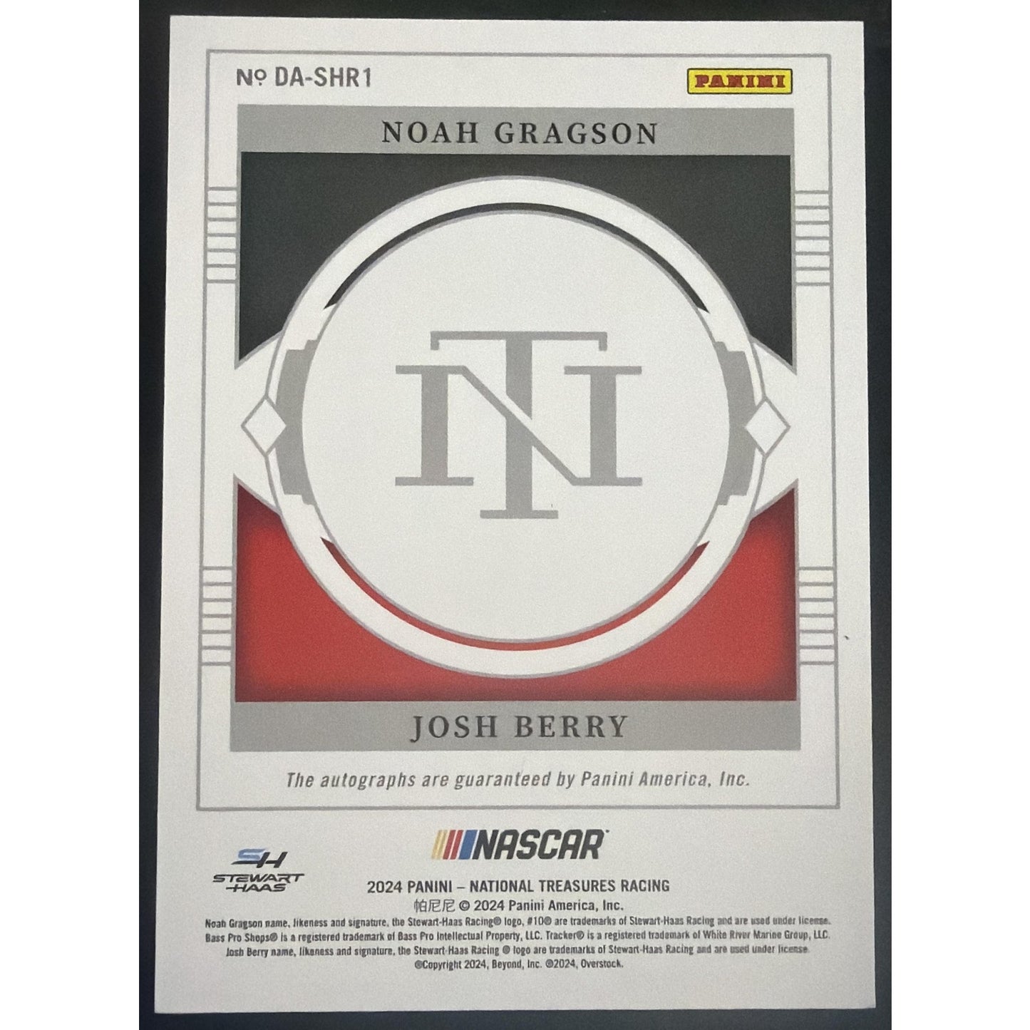 2024 Panini National Treasures Noah Gragson Josh Berry Dual Auto Holo Silver /25
