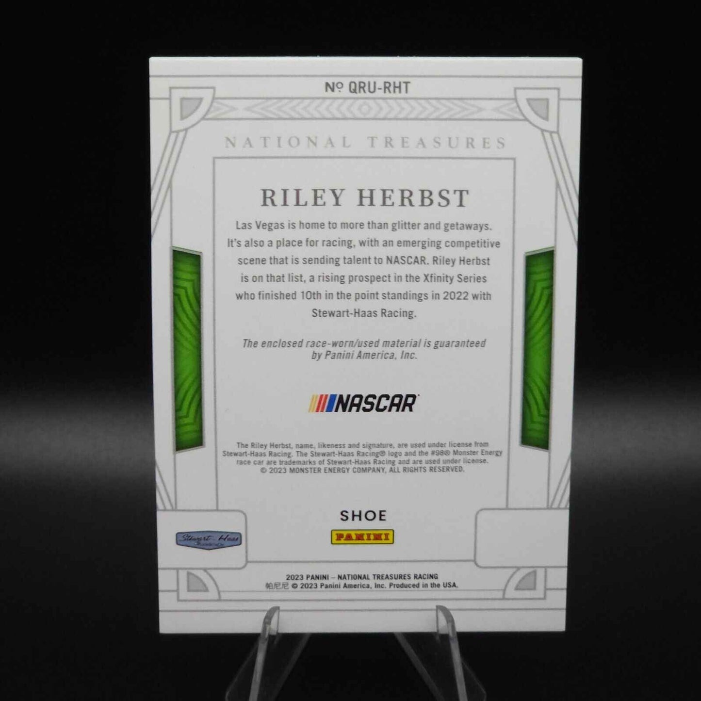 2023 Panini National Treasures Quad Race Used Shoe Riley Herbst /14 - NASCARD.shop