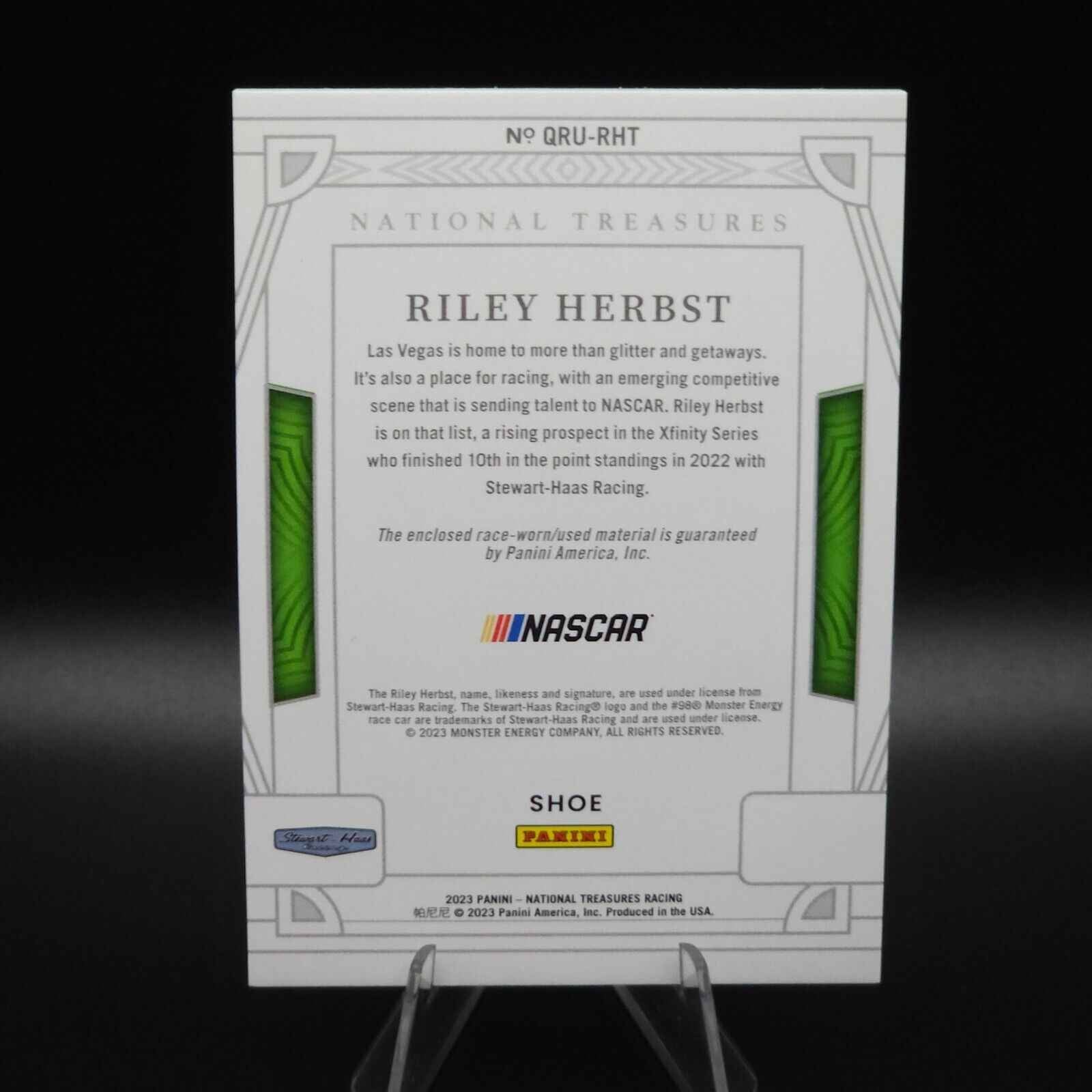 2023 Panini National Treasures Quad Race Used Shoe Riley Herbst /14 - NASCARD.shop