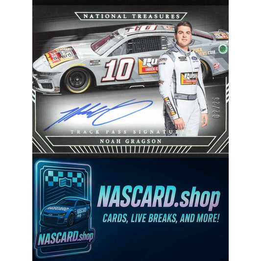 2024 National Treasures Noah Gragson Track Pass Signatures Holo Silver #/25