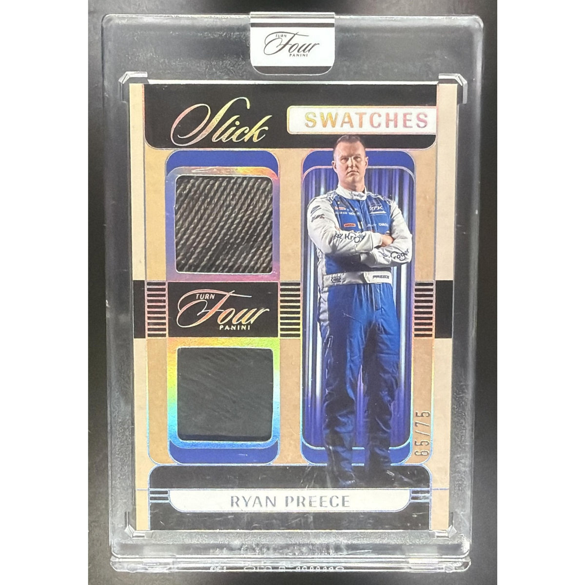2026 Panini Turn Four Racing Ryan Preece #SL-RPR Slick Swatches Holo Silver /75
