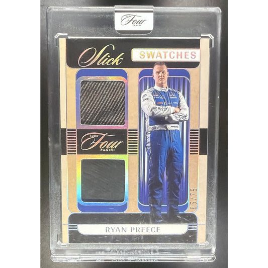 2026 Panini Turn Four Racing Ryan Preece #SL-RPR Slick Swatches Holo Silver /75