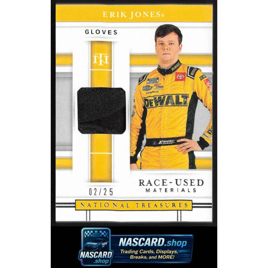 2020 Panini National Treasures #RU-EJ Erik Jones Race Used Gloves #/25