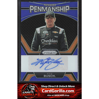 2024 Panini Prizm #PPA-KBH Kyle Busch Patented Penmanship Autographs Blue #/35
