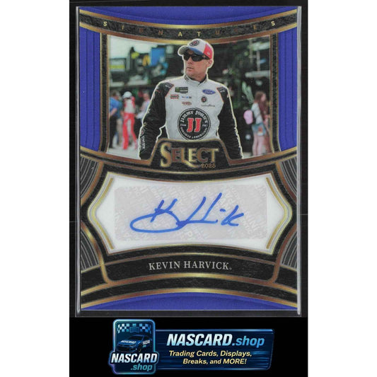2025 Panini Select #S-KHK Kevin Harvick Signatures Blue Prizms #/99