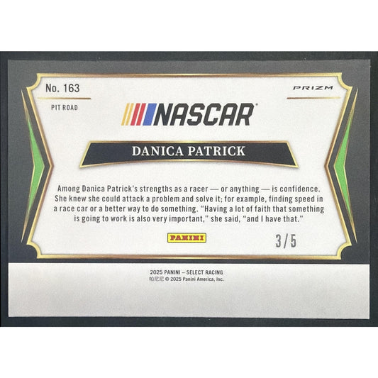 2025 Panini Select Danica Patrick #163 Pit Road Green Prizm 3/5