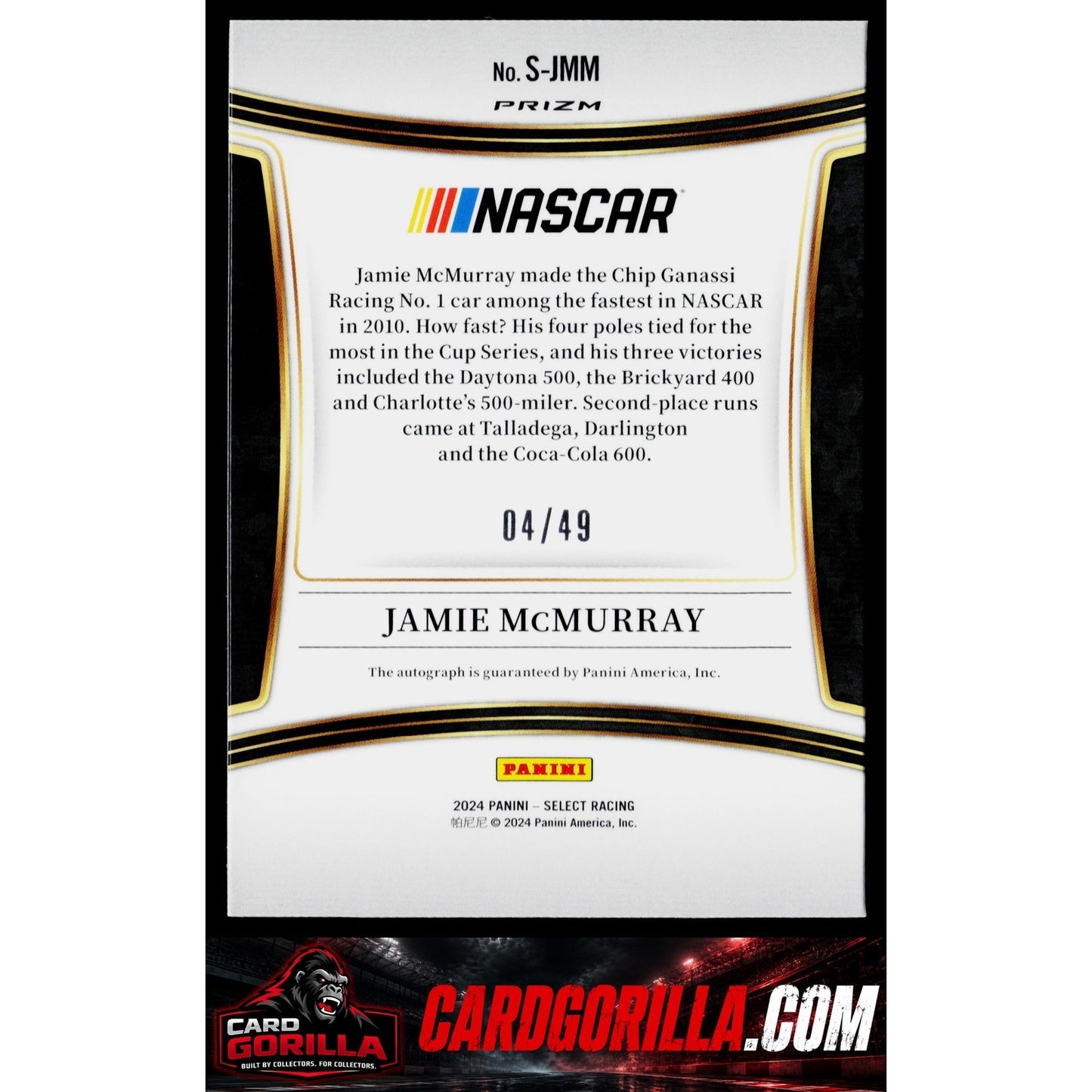 2024 Panini Select #S-JMM Jamie McMurray Signatures Blue Prizms #/49