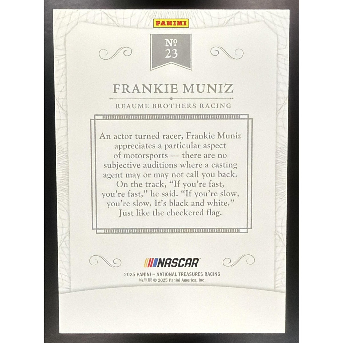 2025 Panini National Treasures Frankie Muniz #23 2016 Throwback Holo Silver 9/25