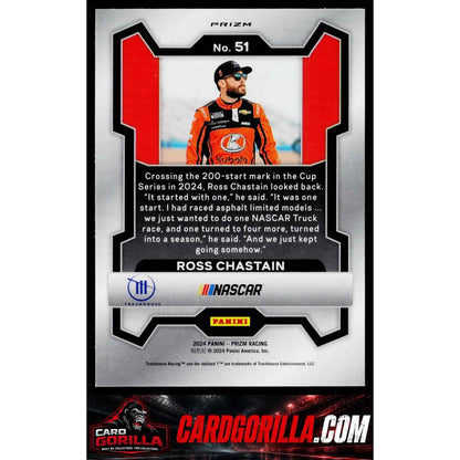 2024 Panini Prizm #51 Ross Chastain White Sparkle