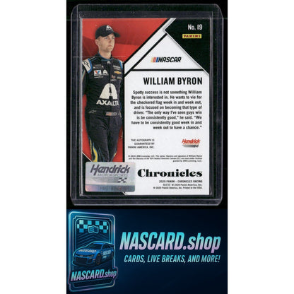 2020 Panini Chronicles #19 William Byron Chronicles Autographs Gold #/10 - Card Gorilla