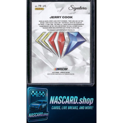 2023 Panini Prime #75-JC Jerry Cook NASCAR 75th Anniversary Signatures - Card Gorilla