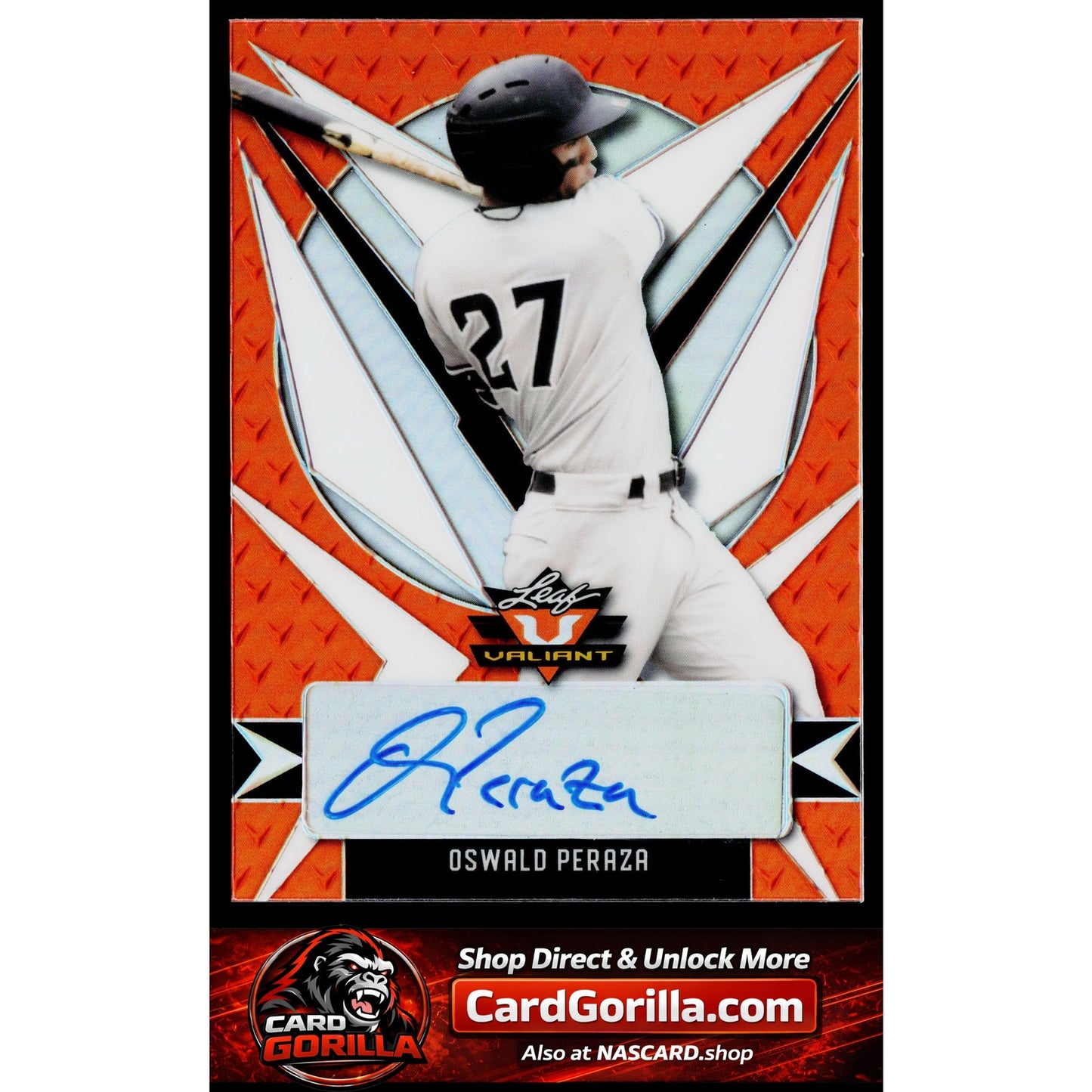 2021 Leaf Valiant #BA-OP1 Oswald Peraza Orange #1/99