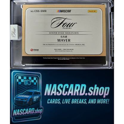 2025 Panini Turn Four Racing Sam Mayer Center Stage Signatures Red #/15