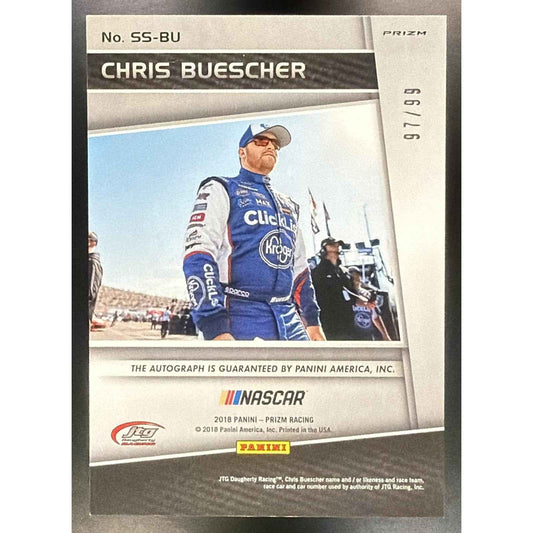 2018 Panini Prizm Chris Buescher #SS-BU Scripted Signatures Green 97/99 Auto