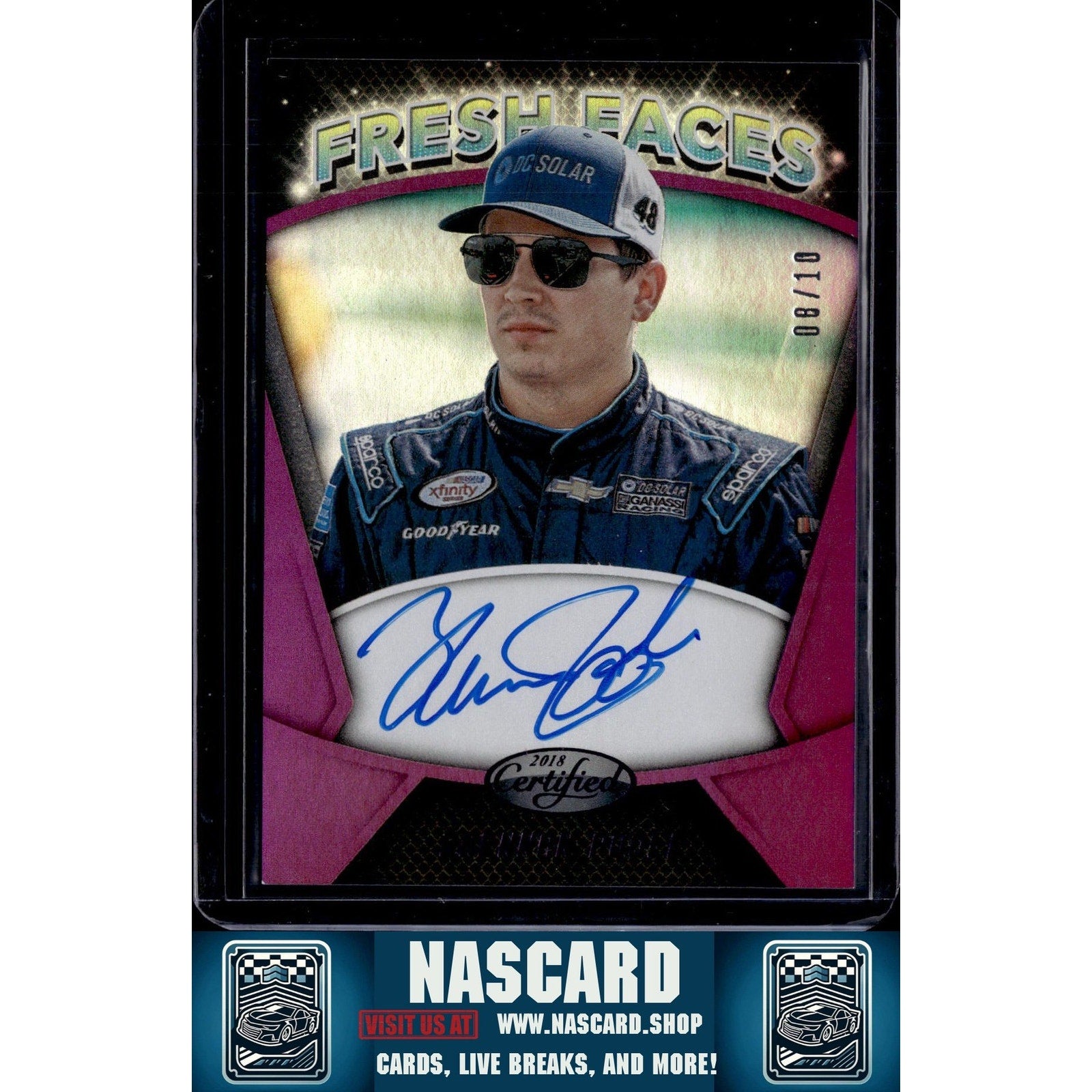 2018 Panini Certified #FFS-BP Brennan Poole Fresh Faces Signatures Purple #/10 - NASCARD.shop