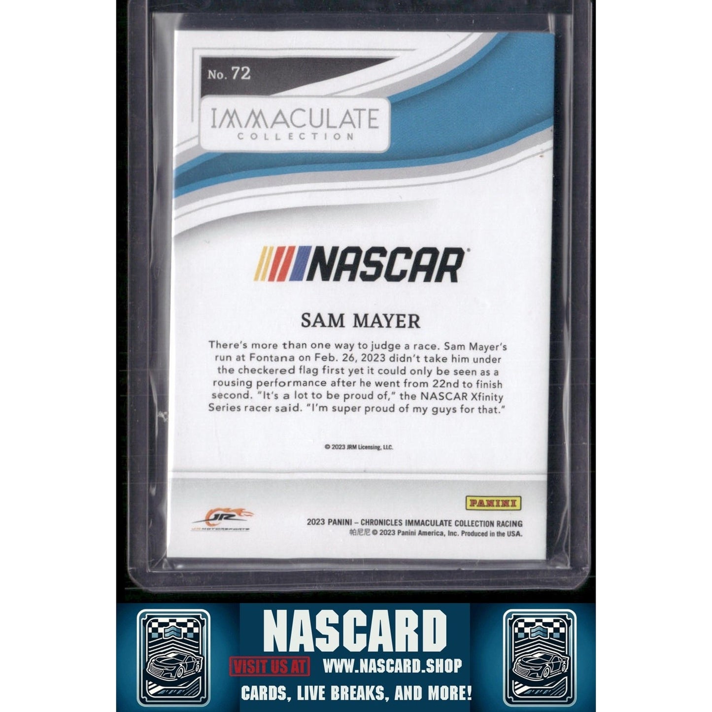 2023 Panini Chronicles #72 Sam Mayer Immaculate Holo Silver