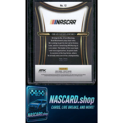 2025 Panini Select #12 Brad Keselowski Sensations Red Prizms #/99