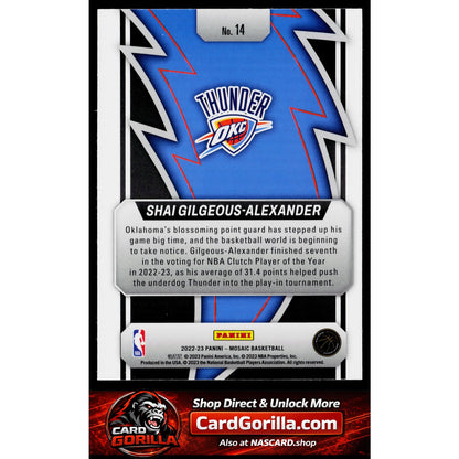 2022-23 Panini Mosaic #14 Shai Gilgeous-Alexander Thunder Road