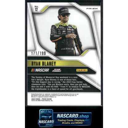 2025 Panini Prizm #12 Ryan Blaney Blue #/199