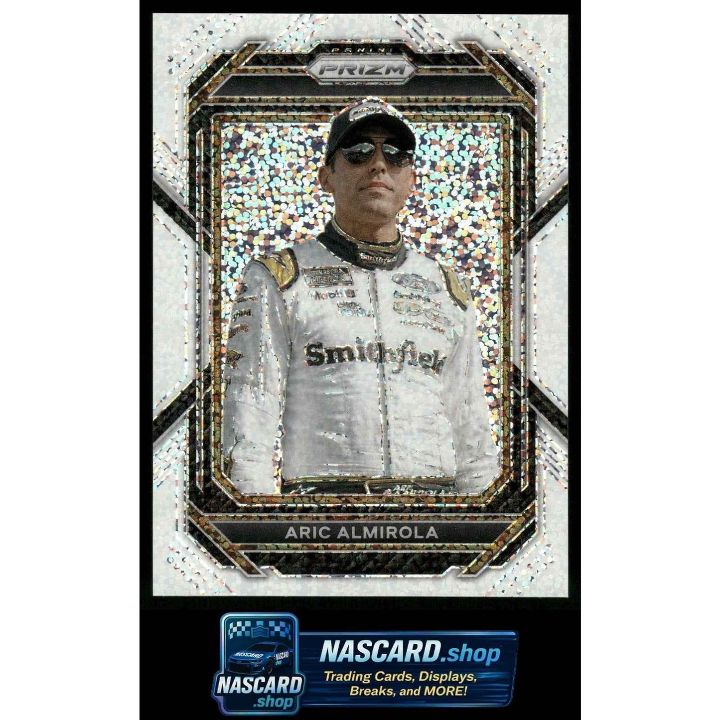 2023 Panini Prizm #87 Aric Almirola White Sparkle Prizm