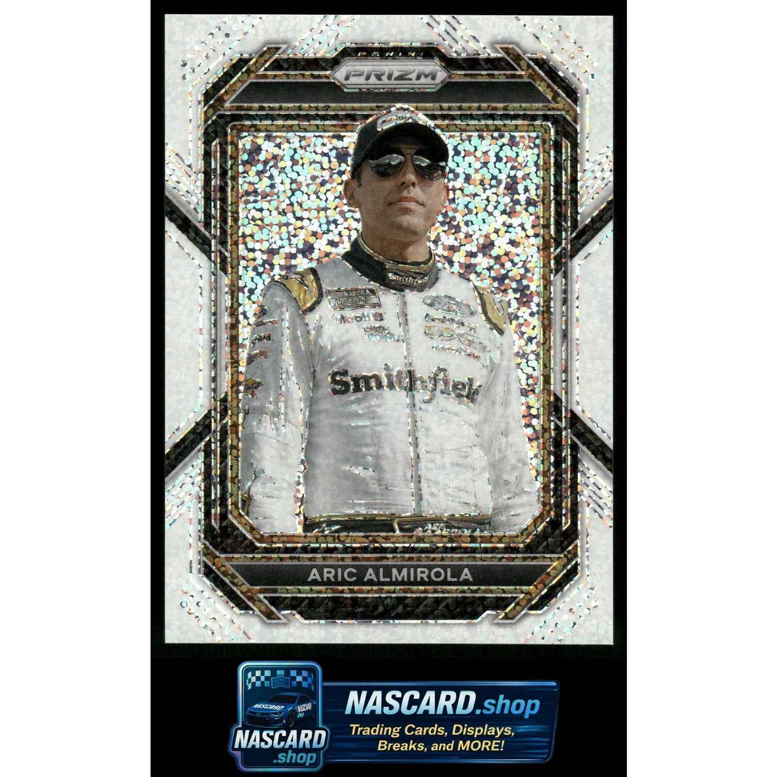 2023 Panini Prizm #87 Aric Almirola White Sparkle Prizm