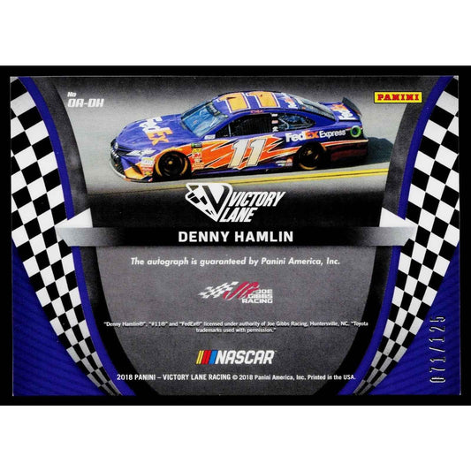2018 Panini Victory Lane #OA-DH Denny Hamlin Octane Autographs #/125