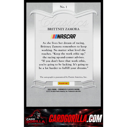 2023 Panini Chronicles #1 Brittney Zamora Classics Autographs