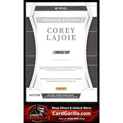 2023 Panini National Treasures Corey LaJoie Premium Patches Green #/3