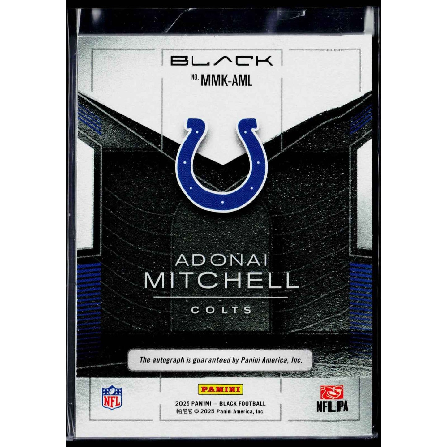 2025 Panini Black #MMK-AML Adonai Mitchell Metallic Marks Royal #/99