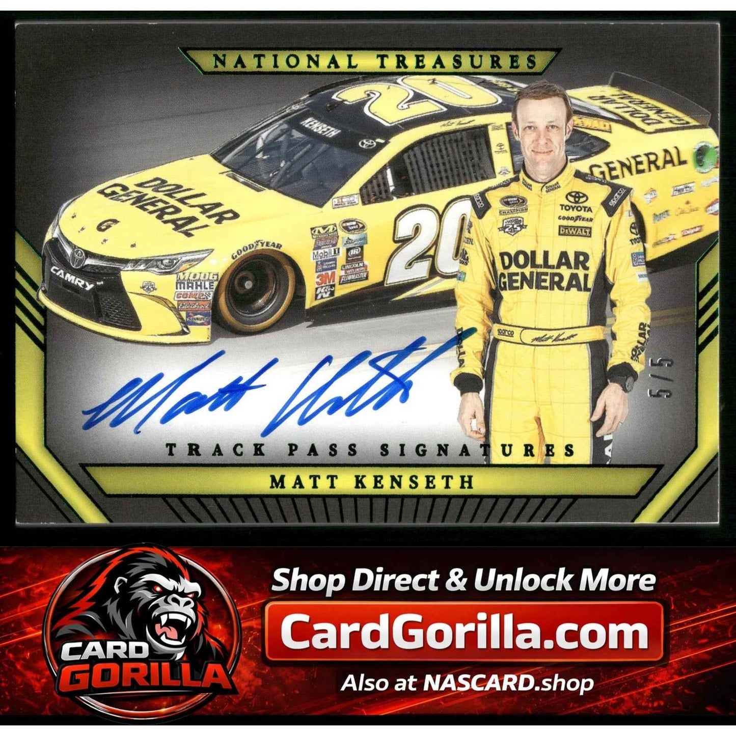 2024 Panini National Treasures Matt Kenseth Track Pass Signatures Green #5/5