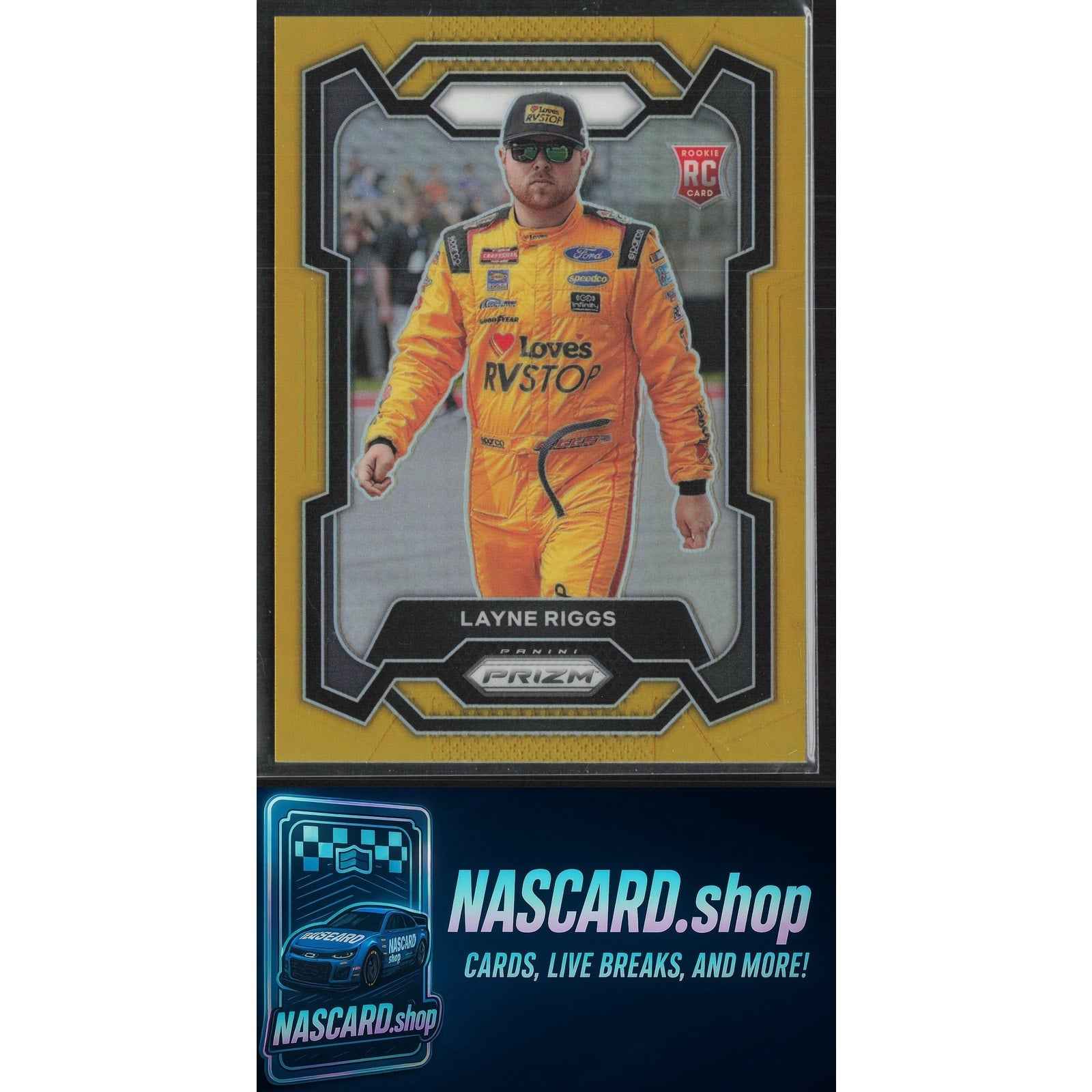 2024 Panini Prizm #32 Layne Riggs Gold #/10 RC